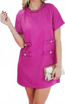 Entro Adorably Classy Tweed Dress In Orchid