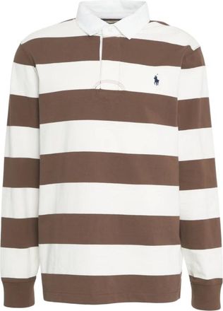 Polo Ralph Lauren Tops, Heren, Veelkleurig, L, Katoen, Gestreept Poloshirt Marrone Aw 25