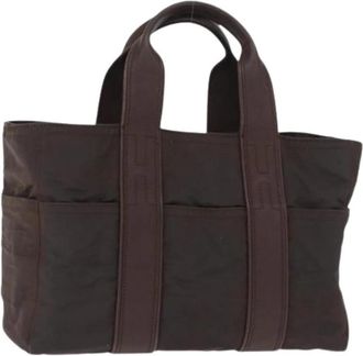Herm&egrave;s Pre-owned Vintage Nylon Tote Bag - Dames - Vintage Shopper - Bruin - ONE Size - Nylon - Vintage