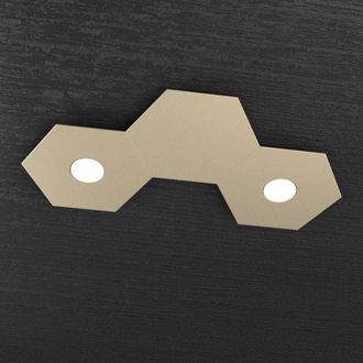 Top-Light Top-light - Plafoniera Moderna 3 Moduli Hexagon Metallo Sabbia 2 Luci Led 12X2W
