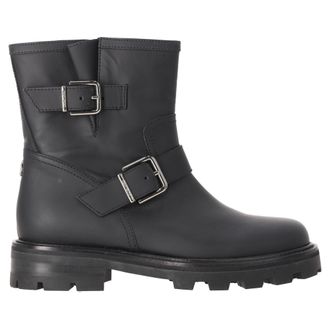 Jimmy Choo London Jimmy Choo Youth II enkellaarsjes met gesp in zwart kalfsleer