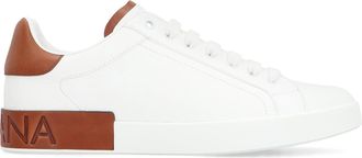 Dolce & Gabbana Mens Portofino Leather Sneakers White Calf Trainers