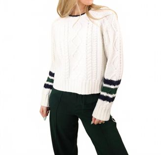 Sundry Womens Chunky Cableknit Sweater In Optic White