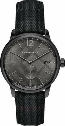 Burberry Klassiek Rond Horloge - Heren - Horloges - Zwart - ONE Size - Leer - Accessoires