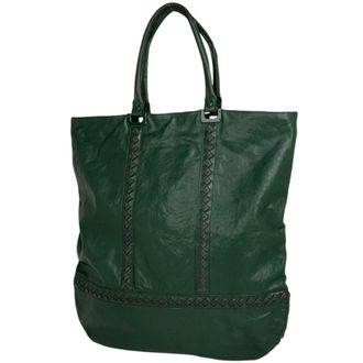 Bottega Veneta Green Leather Tote Bag (Pre-Owned)