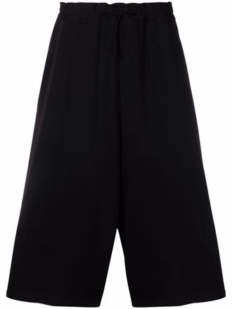 Yohji Yamamoto cropped track pants - women - Cotton - 2 - Black