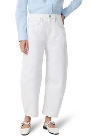 Rag & Bone Charlie High Waist Barrel Leg Ankle Jeans in White at Nordstrom Rack, Size 30