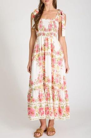 Blu Pepper Floral Midi Dress in Red Multi at Nordstrom Rack, Size Medium