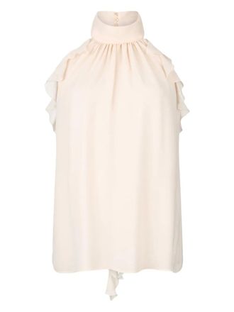 Liu Jo Top met ruches en halternek - Wit