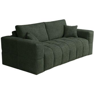 Vente-Unique Divano letto 4 posti express Posto letto 160 cm Materasso 13 cm in Tessuto bouclette Verde - ISSORO