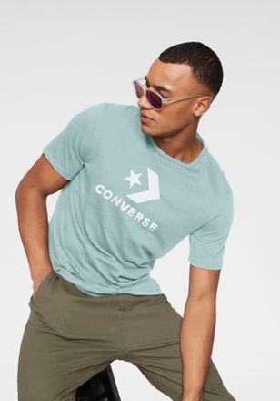 Converse T-Shirt CONVERSE Unisex GO-TO STAR CHEVRON LOGO STANDARD-FIT, Damen, Gr. XXS, gr&uuml;n (mint condition), Single Jersey, Obermaterial: 100% Baumwolle, Rund