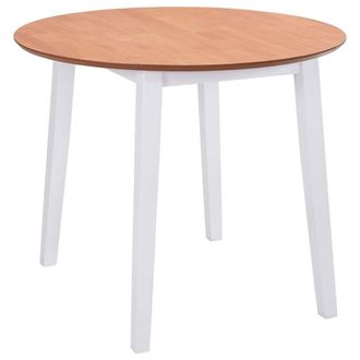 Berkfield Home Drop-leaf Dining Table Round MDF White