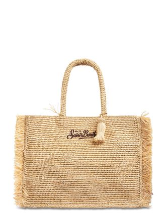 MC2 Saint Barth Raffia Fringed Shoulder Bag with Decorative Tassel