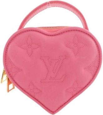 Louis Vuitton Pre-owned Bubblegram Pop My Heart Calf Vanity Bag - Dames - Vintage Handtas - Roze - ONE Size - Leer - Vintage
