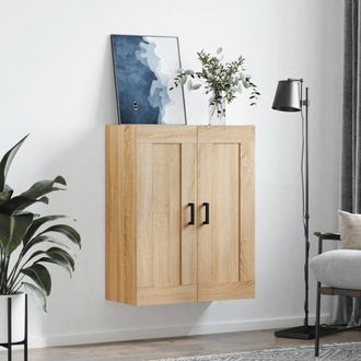 Berkfield Home Wall Mounted Cabinet Sonoma Oak 69.5x34x90 cm Engineered Wood in Brown
