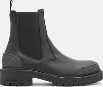 AllSaints Cow Leather Matrix Leather Work Chelsea Boots, Size: UK 12/US 13/EU 46