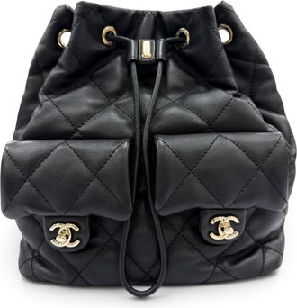 Chanel Black Leather Backpack (Pre-Owned)