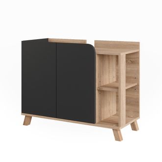 Vicco Mueble Bajo Lavabo Karen, Sonoma/antracita, 80 X 65 Cm Con 2 Puertas Vicco