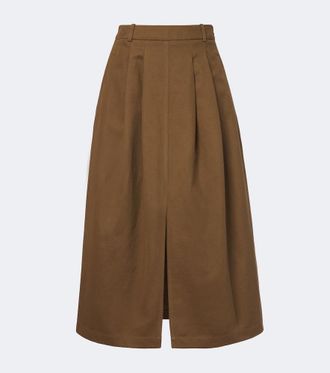 Joseph Kharis cotton and linen twill midi skirt