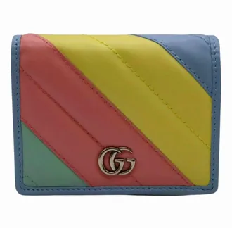 Gucci Multi Colour Striped Marmont Wallet