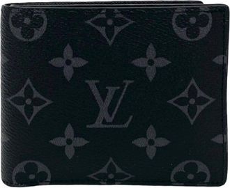 Louis Vuitton Black Leather Pvc Wallet (Bi-Fold) (Pre-Owned)