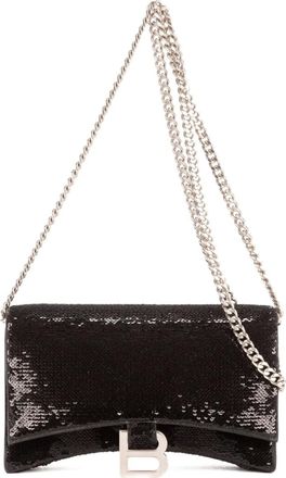 Balenciaga Borsa a spalla con paillettes - Nero