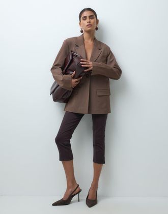 Object Co-ord con blazer sartoriale morbido in m&eacute;lange marrone chiaro