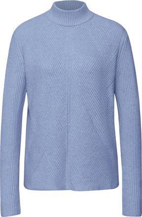 Street One Stehkragenpullover STREET ONE, Damen, Gr. 34, frosted blau meliert, Strick, Obermaterial: 37% Baumwolle, 34% Polyacryl, 26% Polyester, 3% Elasthan, un