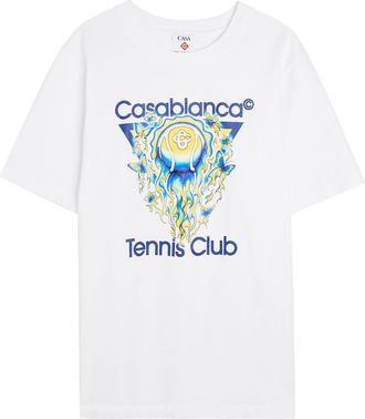 Casablanca Casablanca Tennis Club Icon Printed Cotton T-shirt - White - XL