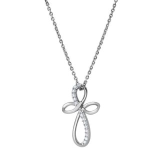 LuvMyJewelry Ardent 10K Gold Diamond Cross Pendant - 0.10 CT