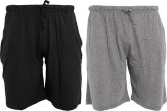 Tom Franks Jersey Lounge Shorts (2 Pack) (Medium) (Black/Grey)