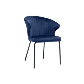 Miliboo Silla Moderna En Terciopelo Azul Oscuro Requiem
