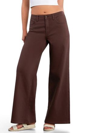 HINT OF BLU Myra Mid Rise Wide Leg Jeans in Dark Chocolate at Nordstrom, Size 26