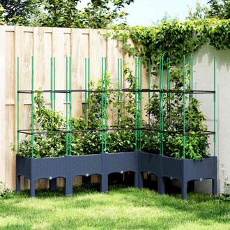 vidaXL Jardinera Con Enrejado Pp Azul Gris 160x120x142,5 Cm Vidaxl