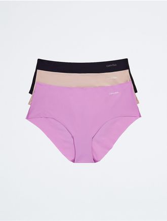 Calvin Klein Womens Invisibles 3-Pack Hipster - Multi - XS