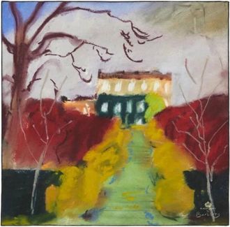 Burberry Thyme Walk Print Square Silk Scarf