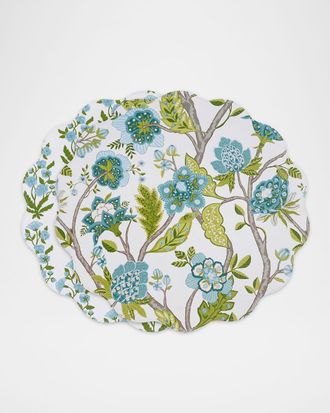 Beatriz Ball VIDA Blooms & Branches Reversible Round Placemats, Set of 4