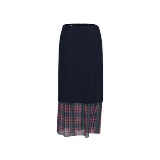 Dries Van Noten Gonna midi a vita alta con inserto a quadri - - Skirts - Donna - Blu - S