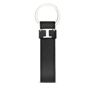 Tod's Tods, Keyrings, male, Black, Size: ONE SIZE Black Leather Wallet with Keyring