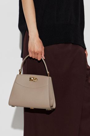 Ferragamo Studio Box Small Bag, Womens, Beige