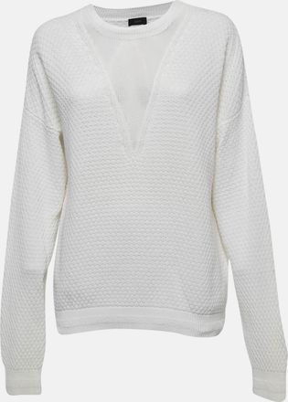 Joseph Off White Cotton Blend Knit Sweater