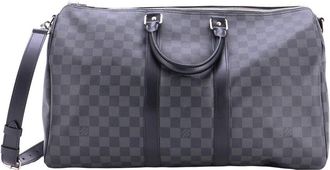 Louis Vuitton Black Damier Graphite Keepall Bandouliere 45 (Authentic Pre- Loved)