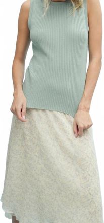 Wishlist Simple Is Sweet Ribbed Tank In Pistachio