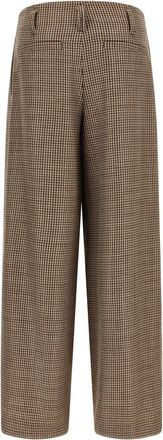 Brunello Cucinelli Womens Brown Virgin Wool Flared Pants