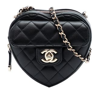 Chanel Black Mini Lambskin CC in Love Heart Crossbody