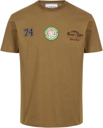 Iceberg Slim Fit Katoenen Jersey T-Shirt - Heren - T-shirts - Groen - M - Katoen - Tops