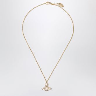 Vivienne Westwood Collana con ciondolo Orb dorata con cristalli