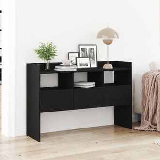 Berkfield Home Black Oak Sideboard 105x30x70 cm Made from Engineered Wood | Size: 105 x 30 x 70 cm