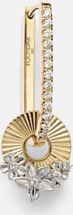 Foundrae Orecchino singolo in oro 18kt con diamanti