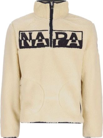 Napapijri T-Archive Fleece HZ - Sport - Hombre - Beige - M